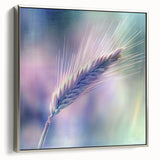 Framed canvas artwork showcasing a vibrant floral and botanical design with a silver frame, ideal for home decor, adding a touch of elegance and nature-inspired beauty.