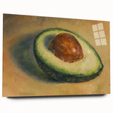 Large abstract wall art of vibrant fruits on acrylic glass, ideal for bedroom or dining room decor.