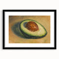 Extra large abstract art print featuring colorful, textured fruits.