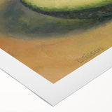 Art deco poster featuring assorted fruits in vibrant colors on rolled canvas, suitable for dining room wall art.