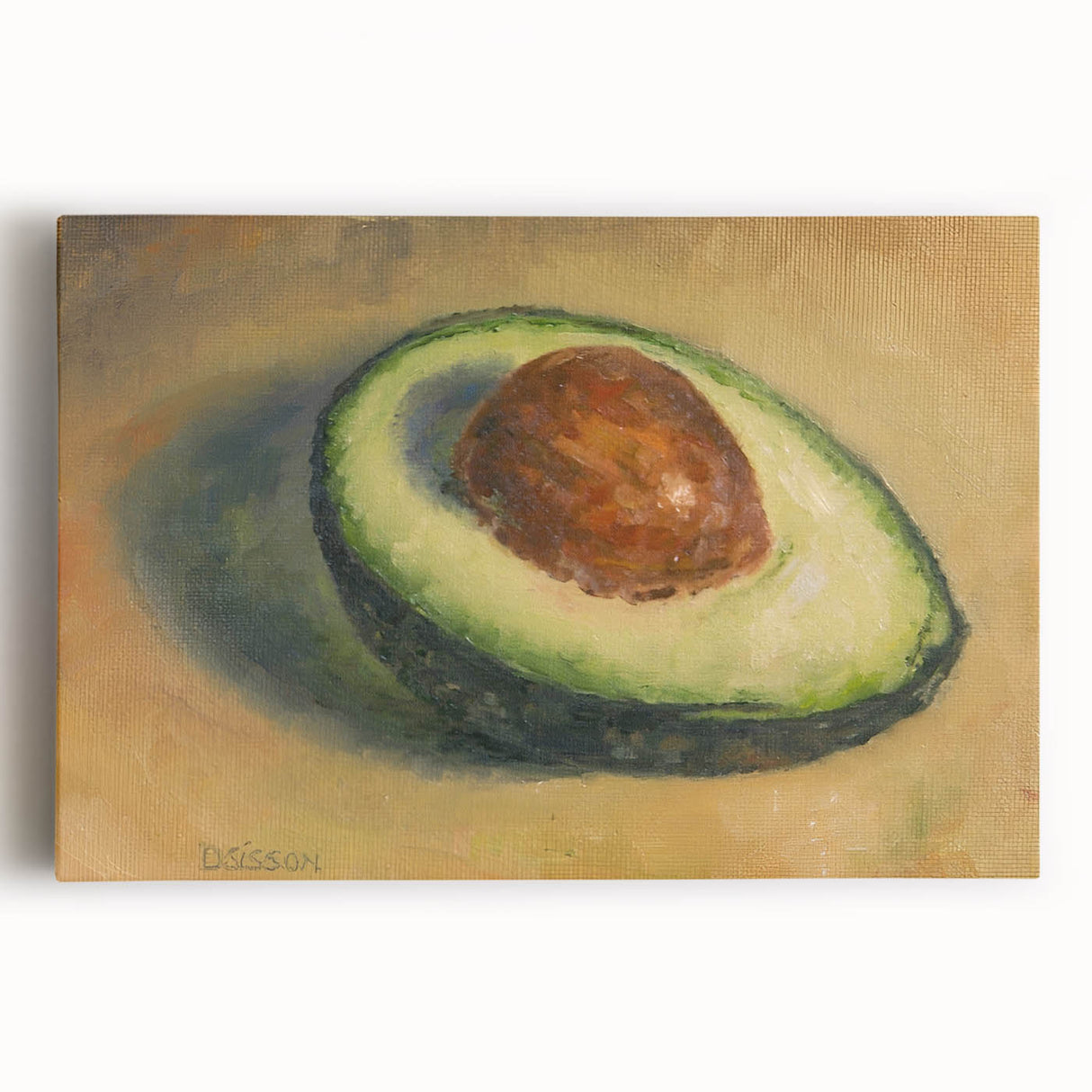 Large black and white canvas of assorted fruits, ideal for kitchen wall art.