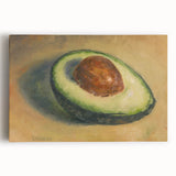 Large black and white canvas of assorted fruits, ideal for kitchen wall art.