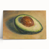 Black and white stretched canvas featuring an assortment of fruits, ideal for kitchen wall art.