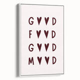 Vintage poster art featuring colorful culinary motifs on a large framed canvas, ideal for living room decor.