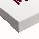 Large art depicting a black and white landscape painting on stretched canvas, suitable for bedroom decor.