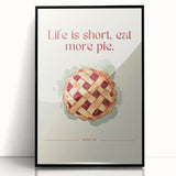 Large abstract wall art featuring assorted pastries in muted colors on a framed acrylic print, suitable for kitchen decor.