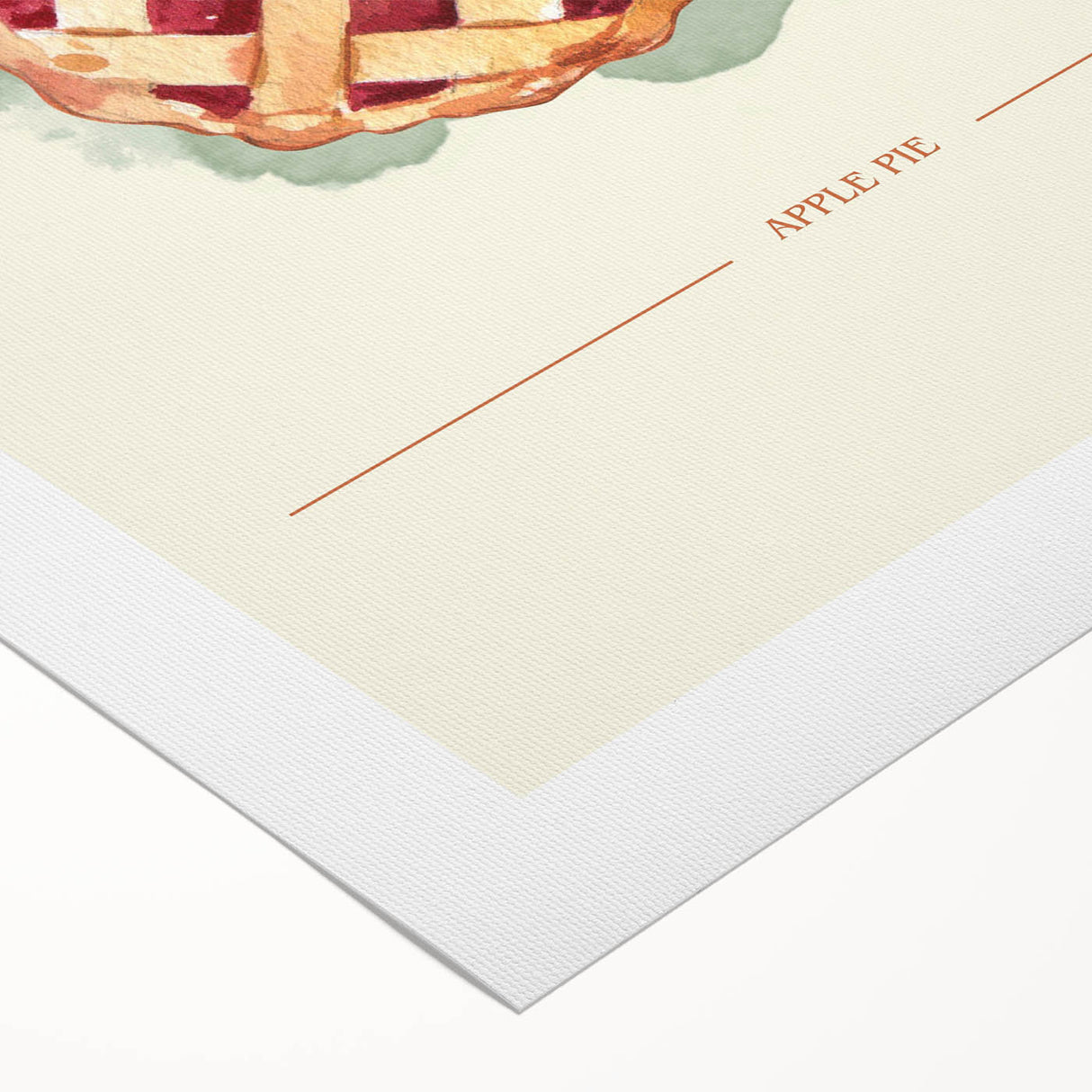 Art Deco poster of assorted pastries in soft beige and brown tones on rolled canvas, ideal for dining room decor.