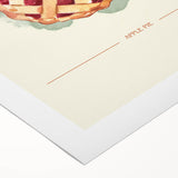 Art Deco poster of assorted pastries in soft beige and brown tones on rolled canvas, ideal for dining room decor.