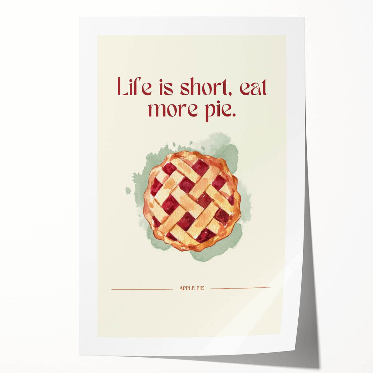 Rolled print featuring a variety of pastries in soft, pastel colors, ideal for art wall dining room decor.