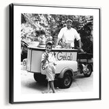 Black and white vintage poster art of a crowded café scene on framed canvas, suitable for bedroom wall decor.