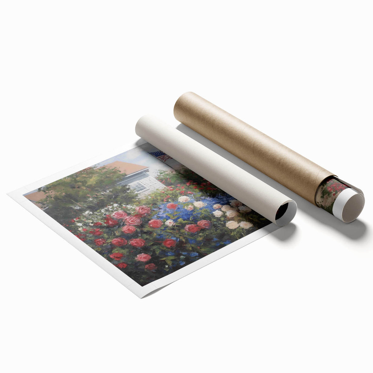 Patriotic Garden Scene - 4th of July Wall Art