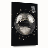 Silver Disco Ball Party Art - New Year's Eve Wall Art Print