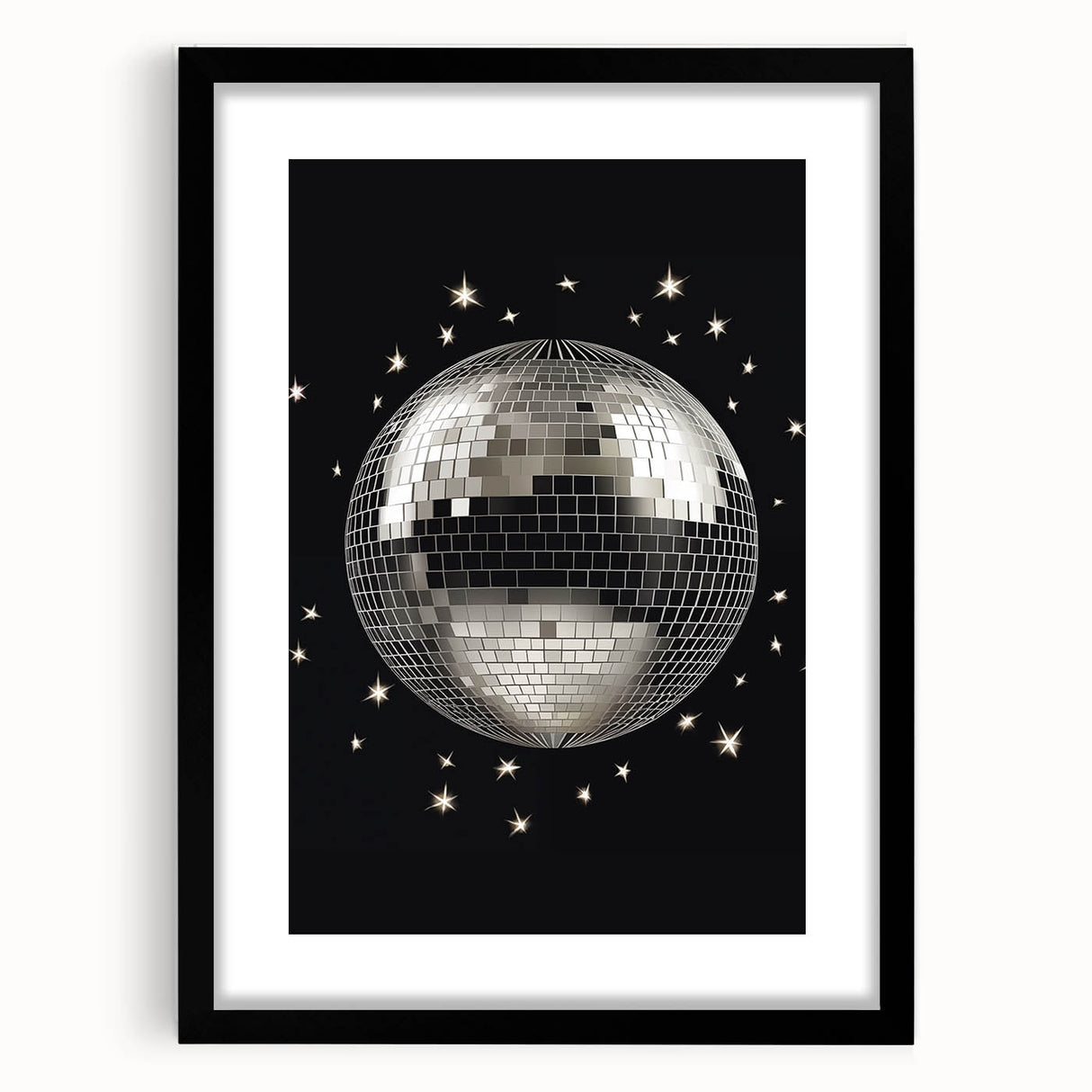 Silver Disco Ball Party Art - New Year's Eve Wall Art Print