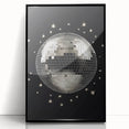 Silver Disco Ball Party Art - New Year's Eve Wall Art Print