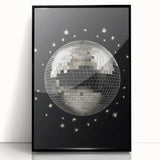 Silver Disco Ball Party Art - New Year's Eve Wall Art Print