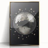Silver Disco Ball Party Art - New Year's Eve Wall Art Print