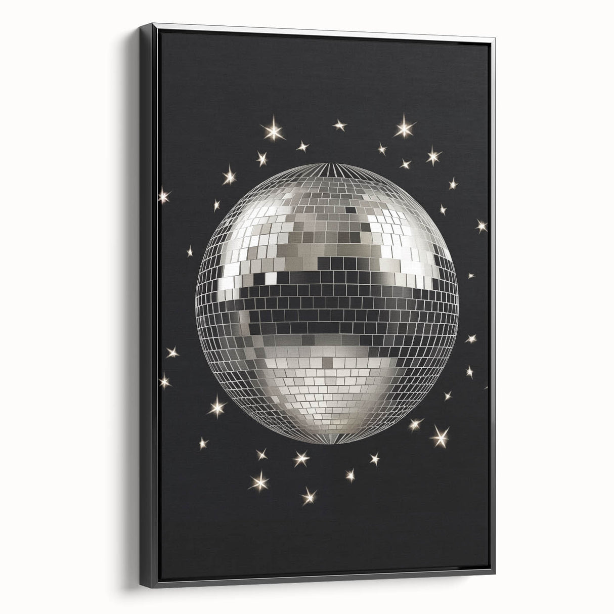 Silver Disco Ball Party Art - New Year's Eve Wall Art Print
