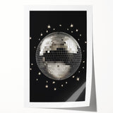Silver Disco Ball Party Art - New Year's Eve Wall Art Print