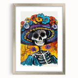Vibrant Catrina Skull – Día de los Muertos Wall Art