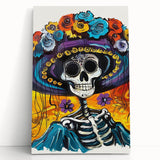 Vibrant Catrina Skull – Día de los Muertos Wall Art