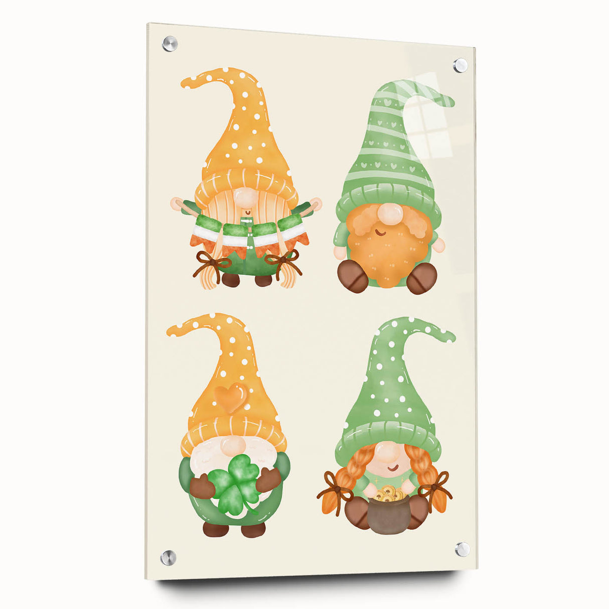 St. Patrick’s Day Gnome Wall Art – Irish Leprechaun Print Decor