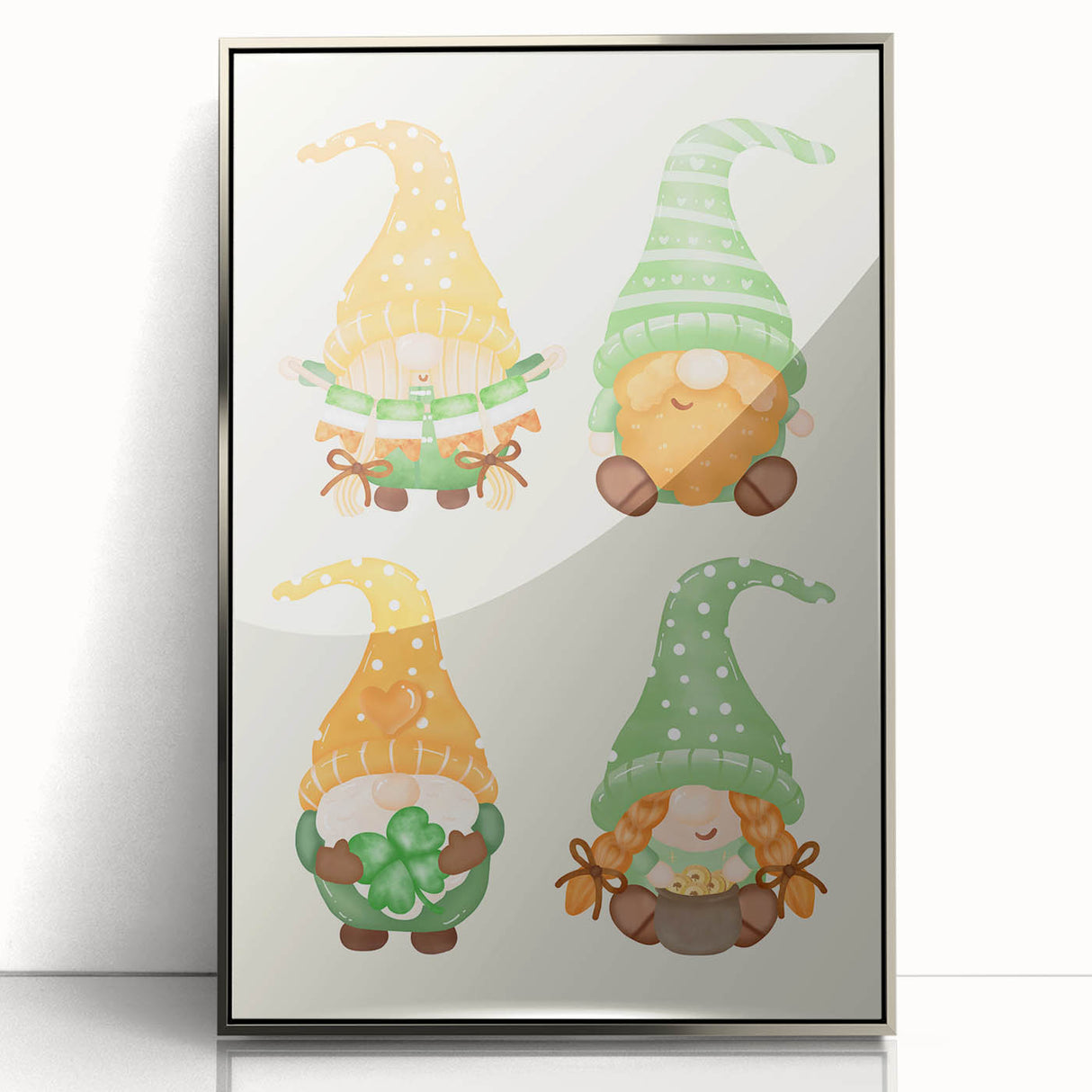 St. Patrick’s Day Gnome Wall Art – Irish Leprechaun Print Decor