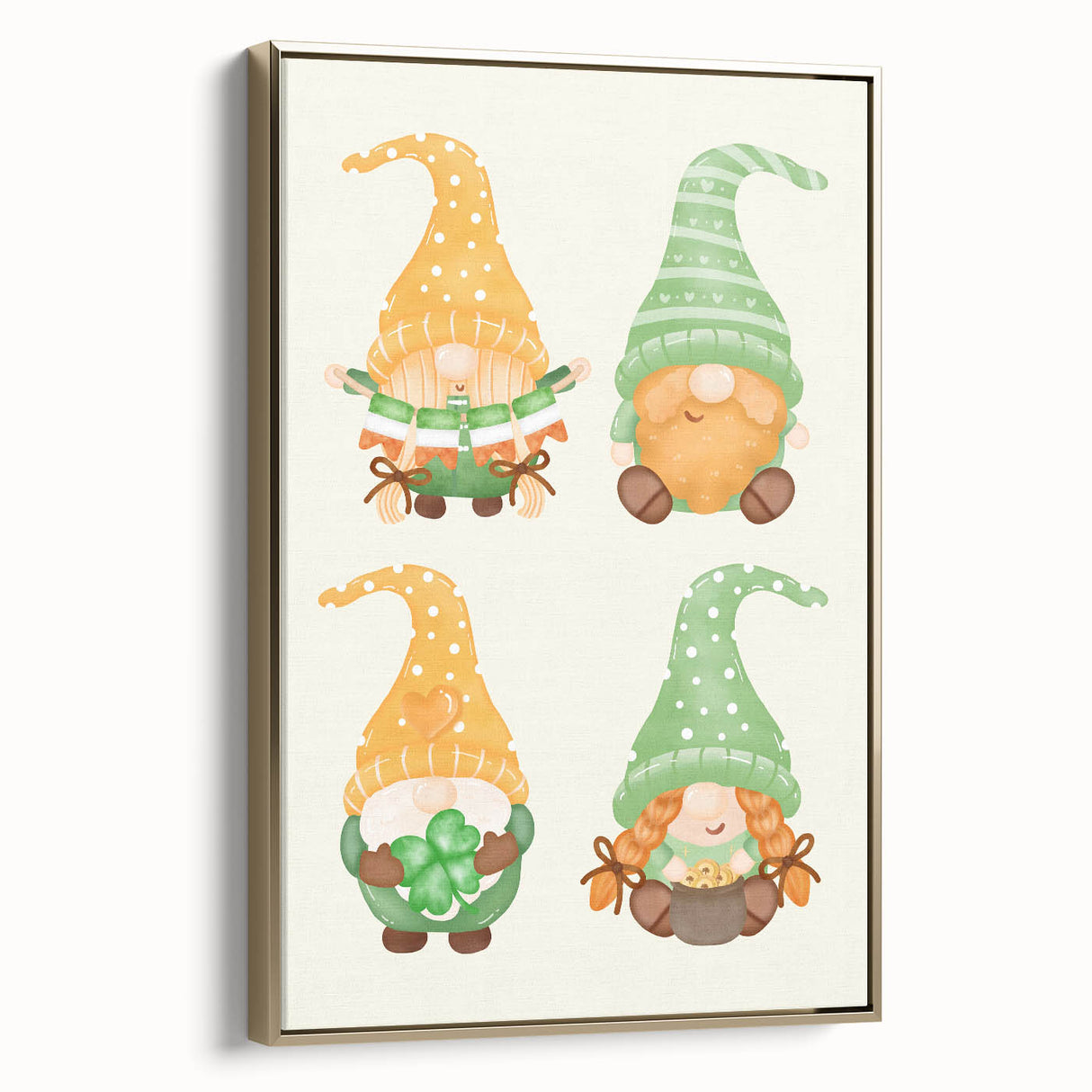 St. Patrick’s Day Gnome Wall Art – Irish Leprechaun Print Decor