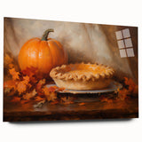 Autumn Pumpkin & Pie - Thanksgiving Wall Decor Canvas