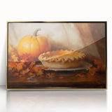 Autumn Pumpkin & Pie - Thanksgiving Wall Decor Canvas