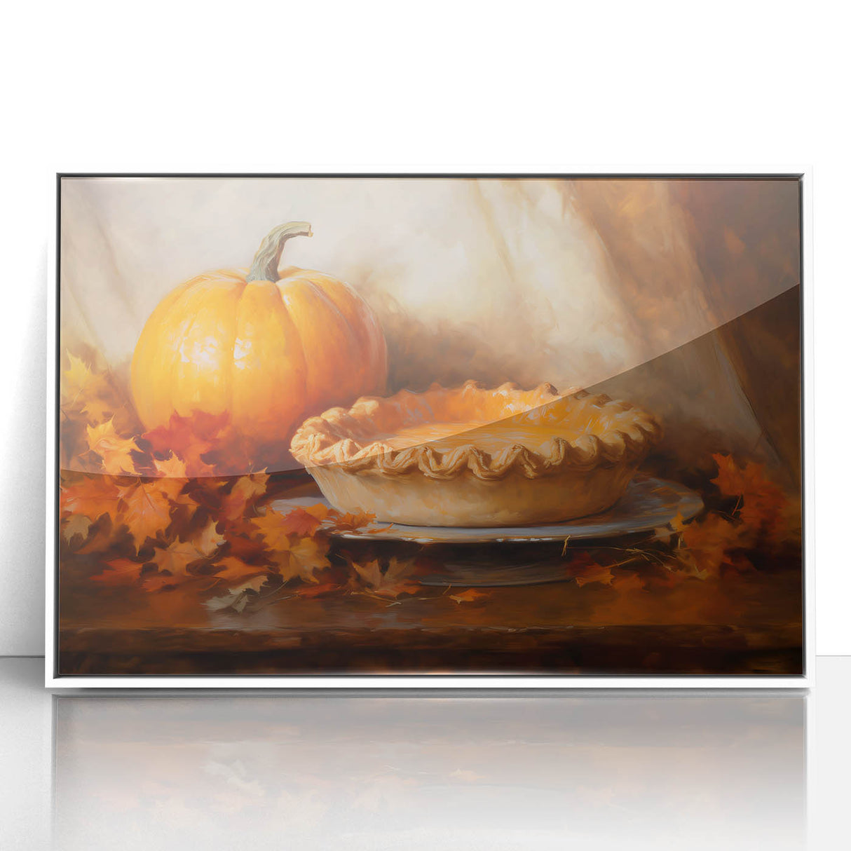 Autumn Pumpkin & Pie - Thanksgiving Wall Decor Canvas