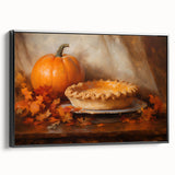Autumn Pumpkin & Pie - Thanksgiving Wall Decor Canvas