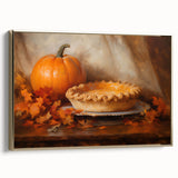 Autumn Pumpkin & Pie - Thanksgiving Wall Decor Canvas