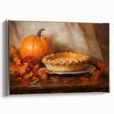 Autumn Pumpkin & Pie - Thanksgiving Wall Decor Canvas