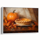 Autumn Pumpkin & Pie - Thanksgiving Wall Decor Canvas