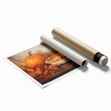 Autumn Pumpkin & Pie - Thanksgiving Wall Decor Canvas