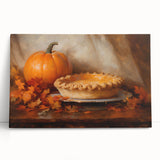 Autumn Pumpkin & Pie - Thanksgiving Wall Decor Canvas