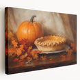Autumn Pumpkin & Pie - Thanksgiving Wall Decor Canvas