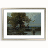 A Bushy Tree by the Lake - Impressionist Landscape by Lajos Csordák