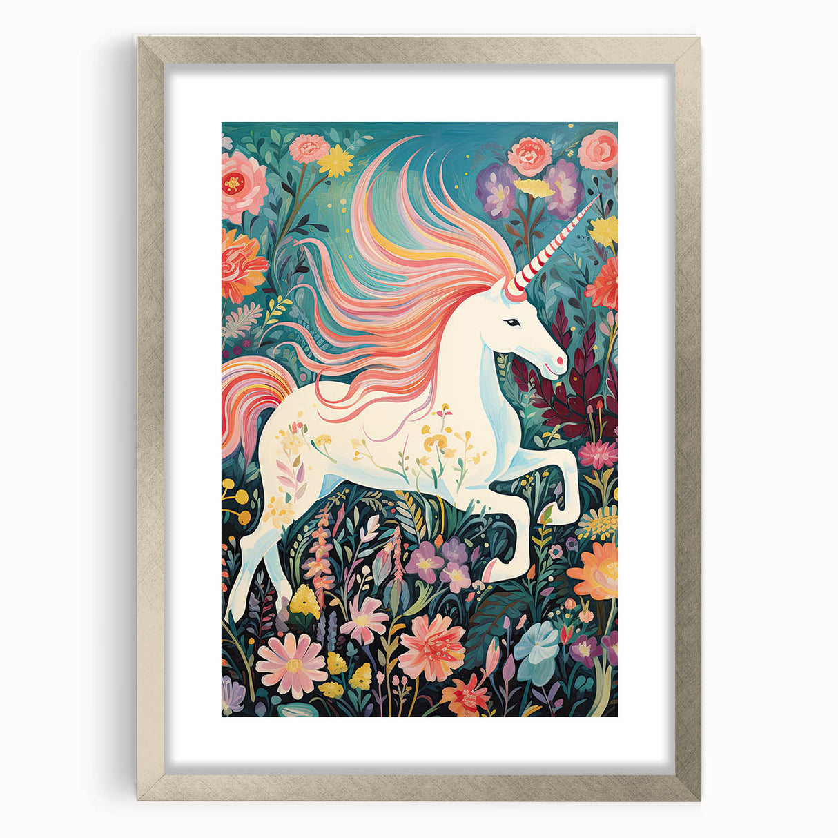 Nursery Wall Art - Magical Unicorn Fantasy Kids Room Print