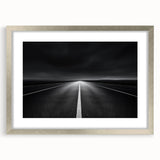 Silver landscape frame with mat, showcasing a modern art print, front view highlights sleek design, perfect for home decor or gallery display.