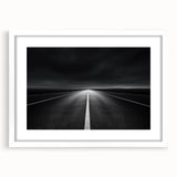 White landscape frame showcasing a mat and a scenic artwork, presented in a front view. Ideal for home decor, emphasizing modern elegance and versatility.