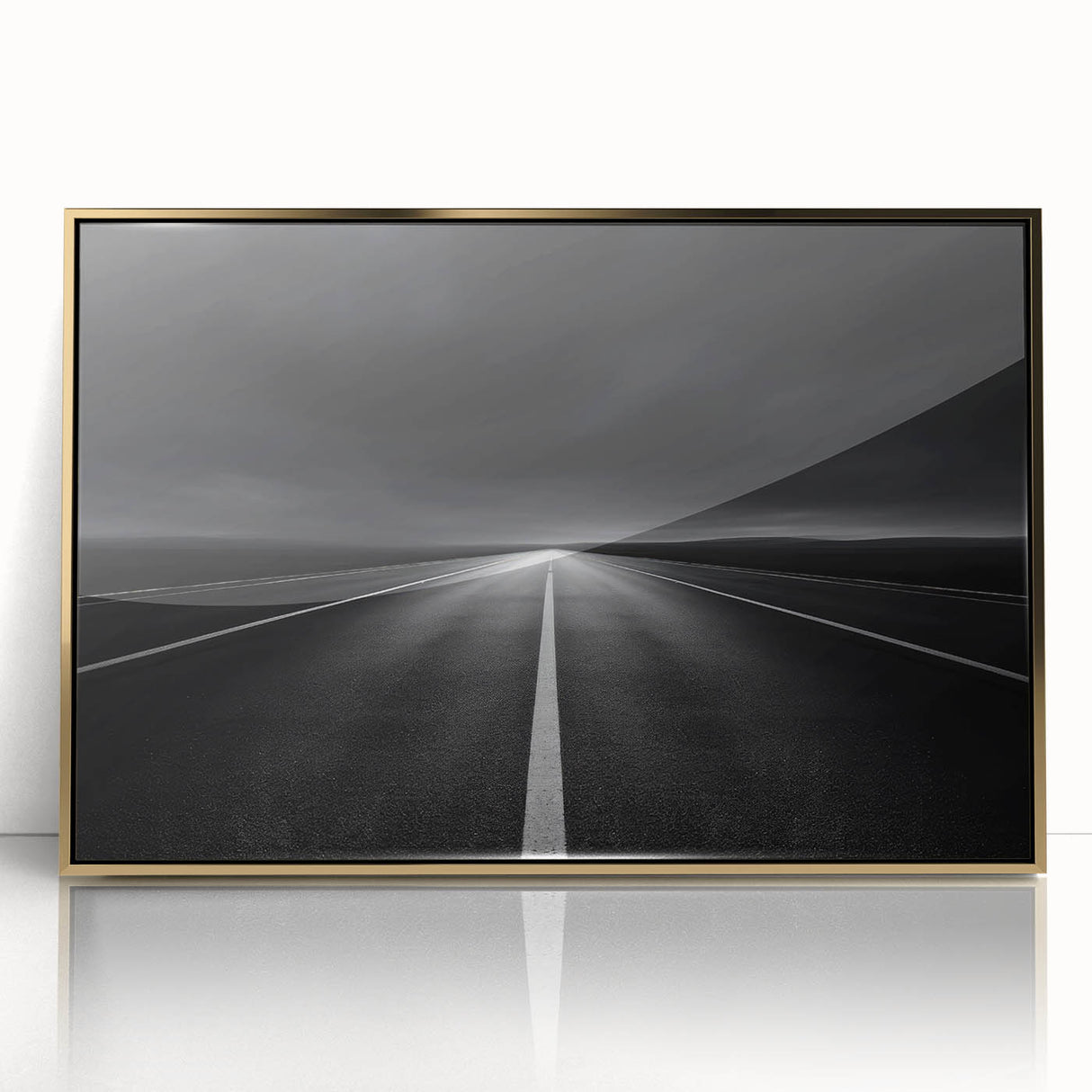 Framed landscape acrylic artwork with a gold border, showcasing vibrant colors and intricate designs, ideal for modern home decor and artistic displays.