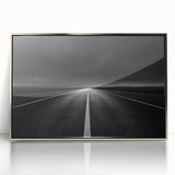 Framed acrylic print showcasing a modern landscape design with silver accents, elegantly displayed against a neutral background, perfect for contemporary home decor.