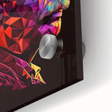 Vibrant Pop Art Canvas - Neon Low-Poly Portrait Wall Art Print