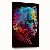 Vibrant Pop Art Canvas - Neon Low-Poly Portrait Wall Art Print