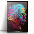 Vibrant Pop Art Canvas - Neon Low-Poly Portrait Wall Art Print
