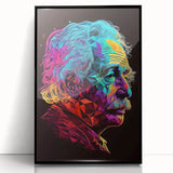 Vibrant Pop Art Canvas - Neon Low-Poly Portrait Wall Art Print