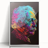 Vibrant Pop Art Canvas - Neon Low-Poly Portrait Wall Art Print