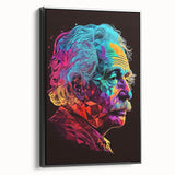 Vibrant Pop Art Canvas - Neon Low-Poly Portrait Wall Art Print
