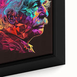 Vibrant Pop Art Canvas - Neon Low-Poly Portrait Wall Art Print